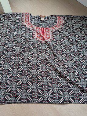 Sahara Ethnic One Size Blouse Top Saree Flowy Boxy Festival Artsy